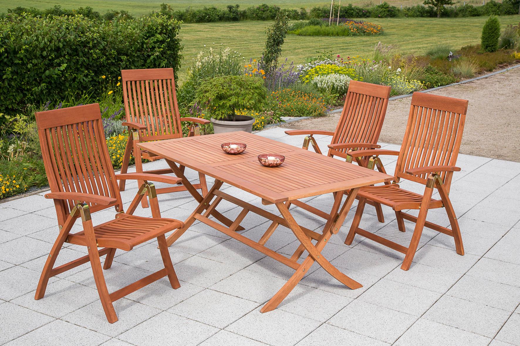 Gartenklapptisch Naturfarben Eukalyptusholz ca. 160x73x90cm - Naturfarben, KONVENTIONELL, Holz (160/73/90cm) - Gardenson