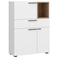 Komoda Marlow - bijela/boje hrasta, Moderno, drvni materijal/plastika (90/127,9/41,6cm) - Modern Living