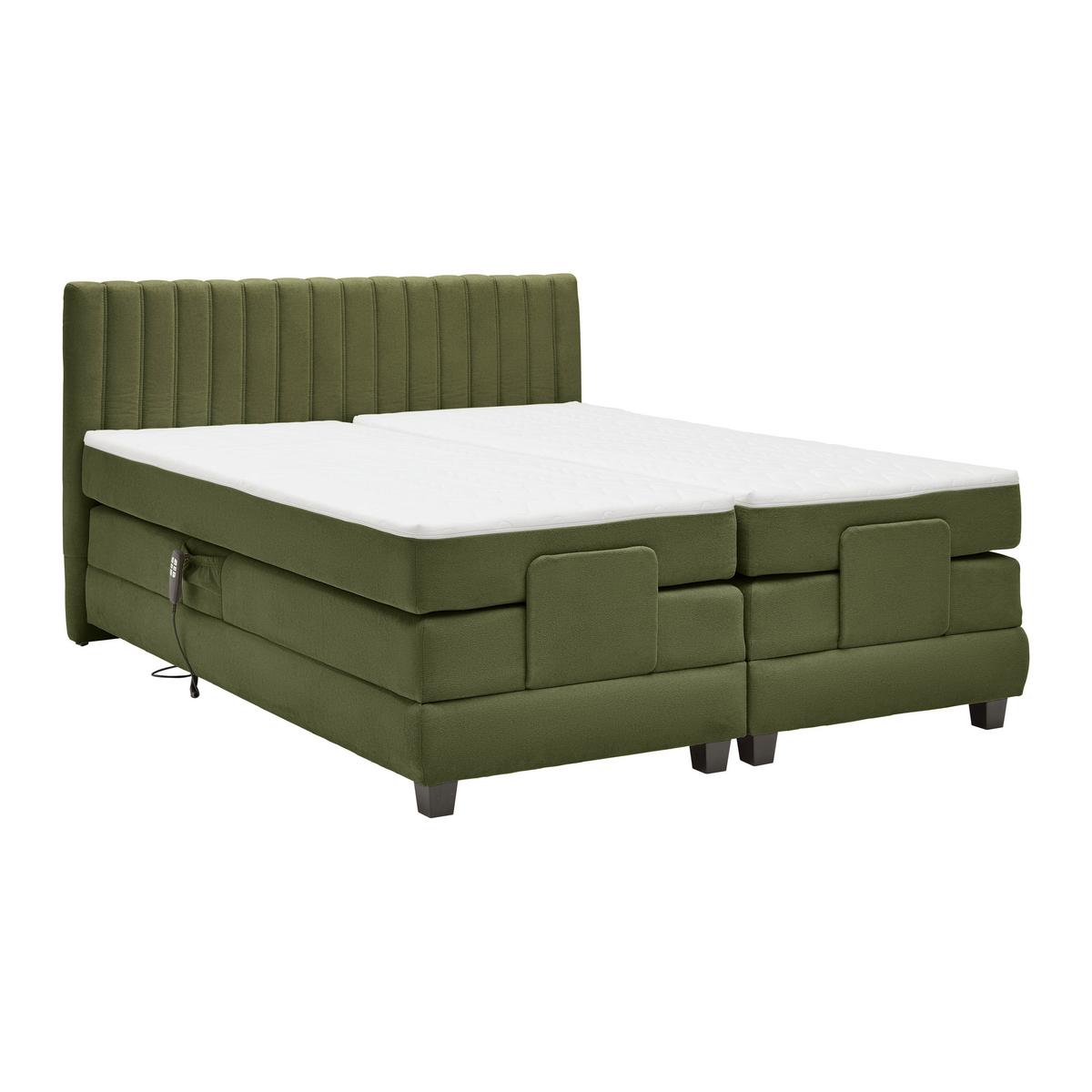 Boxspringbett Dixon Olivgrün - Schwarz/Olivgrün, Konventionell, Holz/Holzwerkstoff (180/200cm) - Premium Living