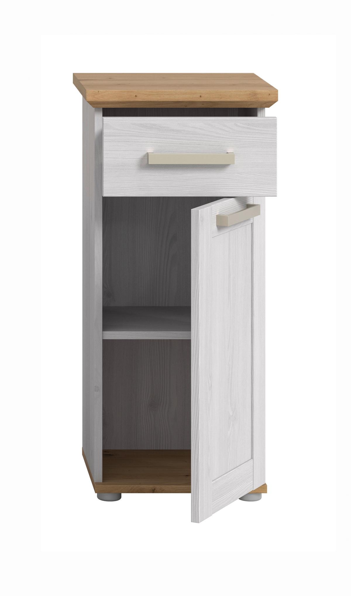 Midischrank Verona Lärchenfarben/Eiche Artisan - Silberfarben/Lärchefarben, Trend, Holzwerkstoff/Kunststoff (39/85/34cm) - MID.YOU