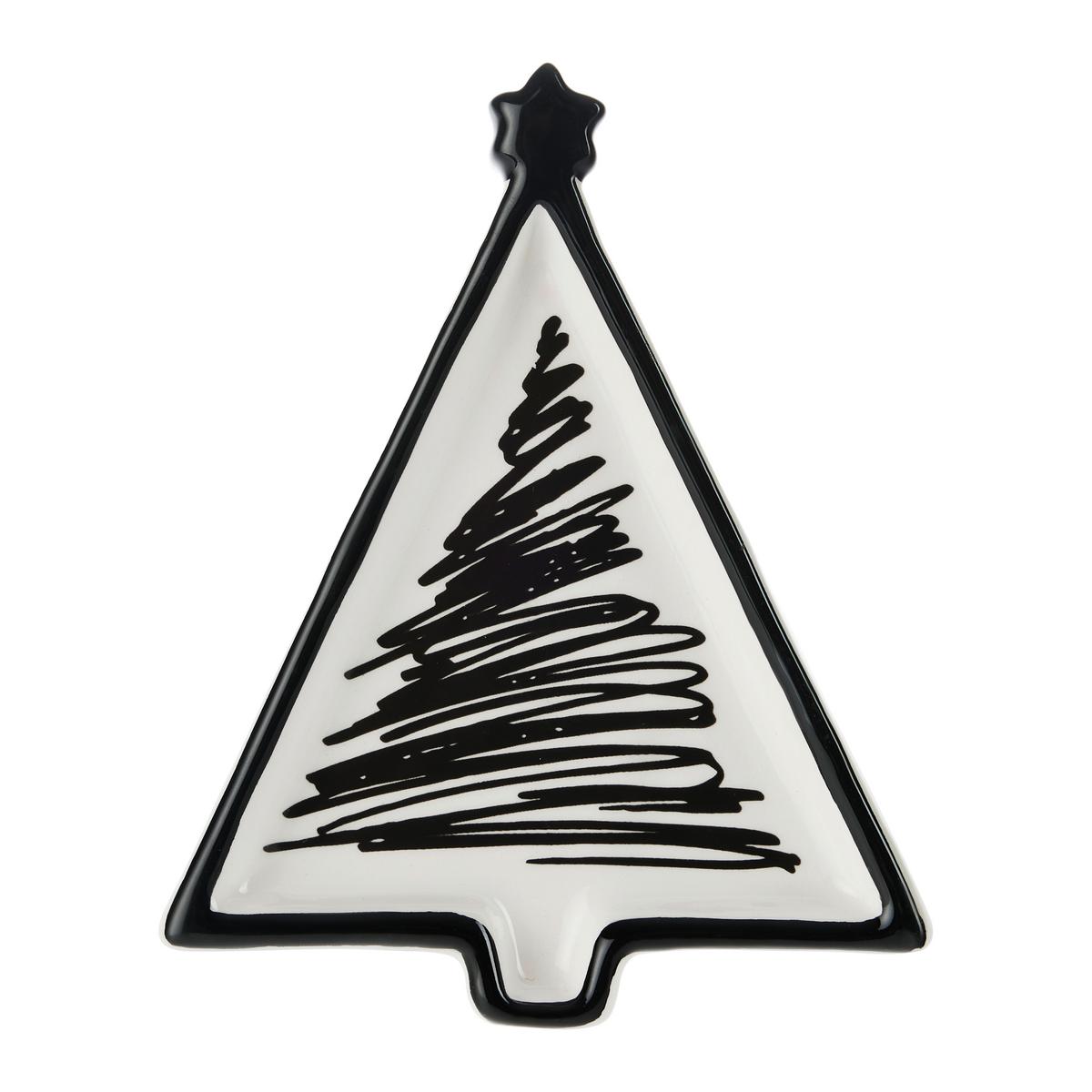 Okrasni Krožnik Tree - črna/bela, Konvencionalno, keramika (12/1,8/9,6cm) - Modern Living