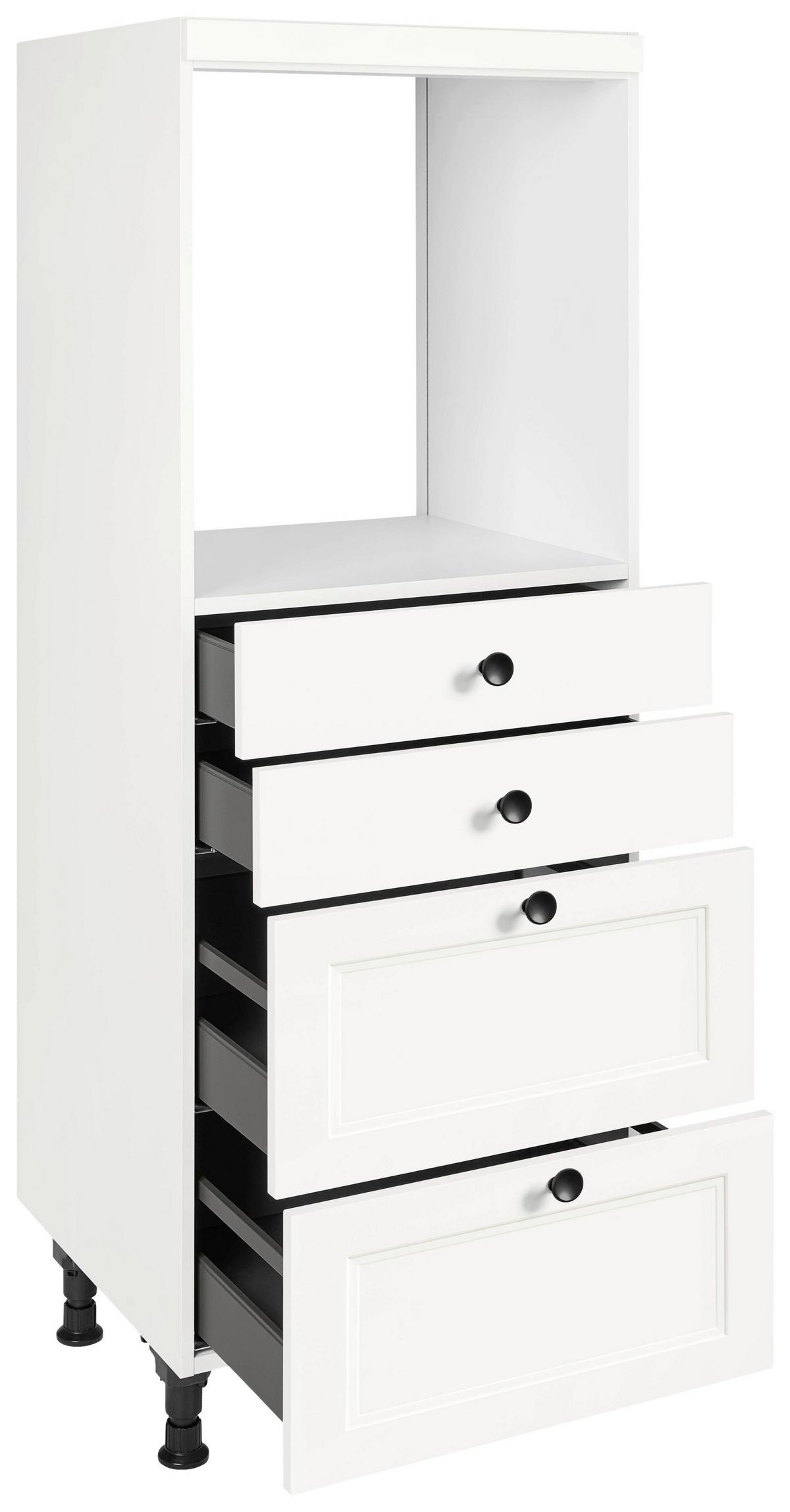 Geräteumbauschrank Cascada Weiß - Schwarz/Weiß, MODERN, Holzwerkstoff/Metall (60/168/58cm) - Nobilia