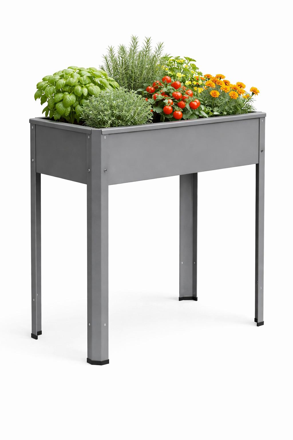 Hochbeet Vcm Hochbeet "balora L" - Schwarz, Modern, Metall (80/80/35cm)