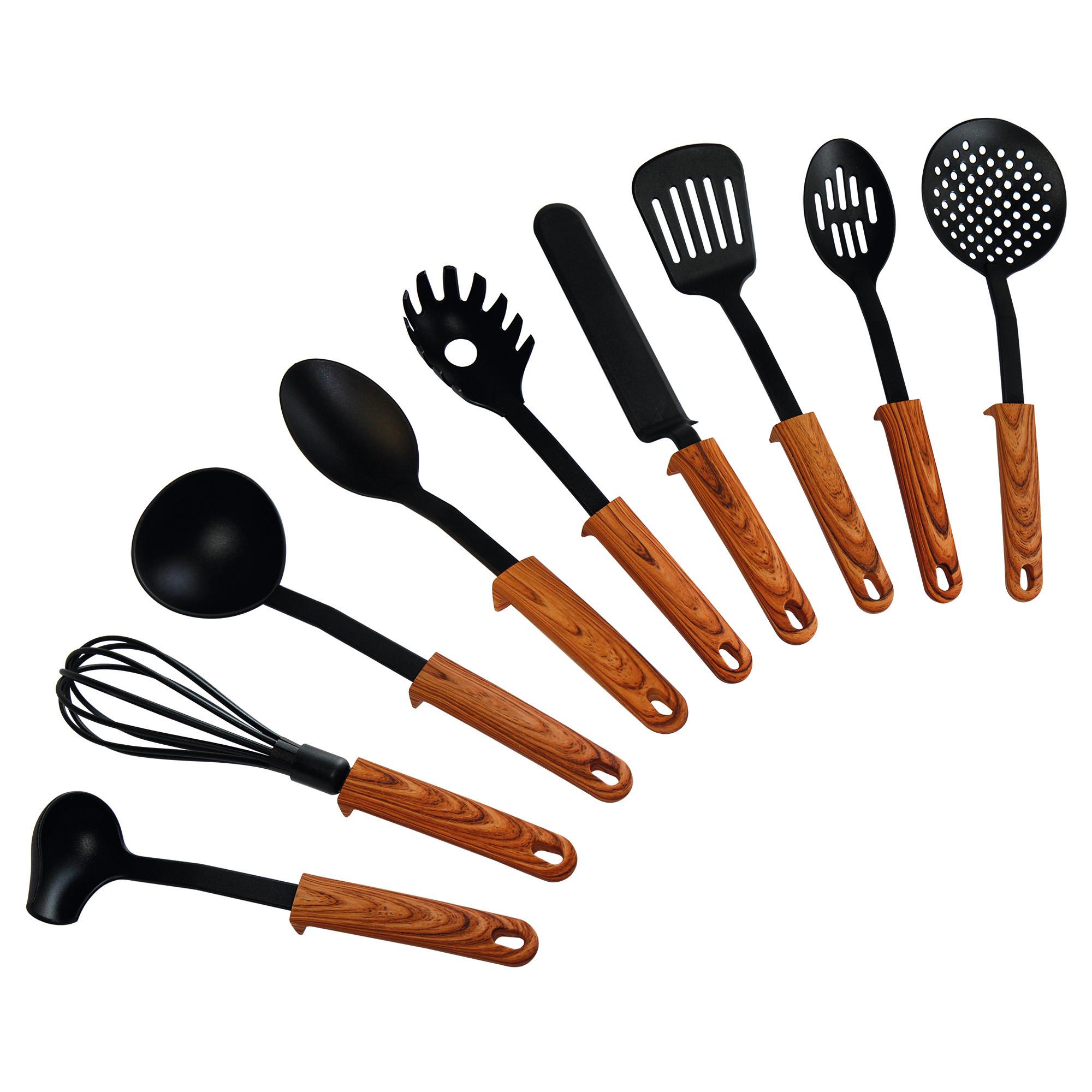 ZESTAW PRZYBORÓW KUCHENNYCH 17898 - brązowy, Basics, tworzywo sztuczne (32cm) - Stoneline