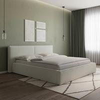 Oblazinjena Postelja Serena, 180x200, Bela - črna/krem barve, Moderno, kovina/umetna masa (180/200cm) - Bessagi Home