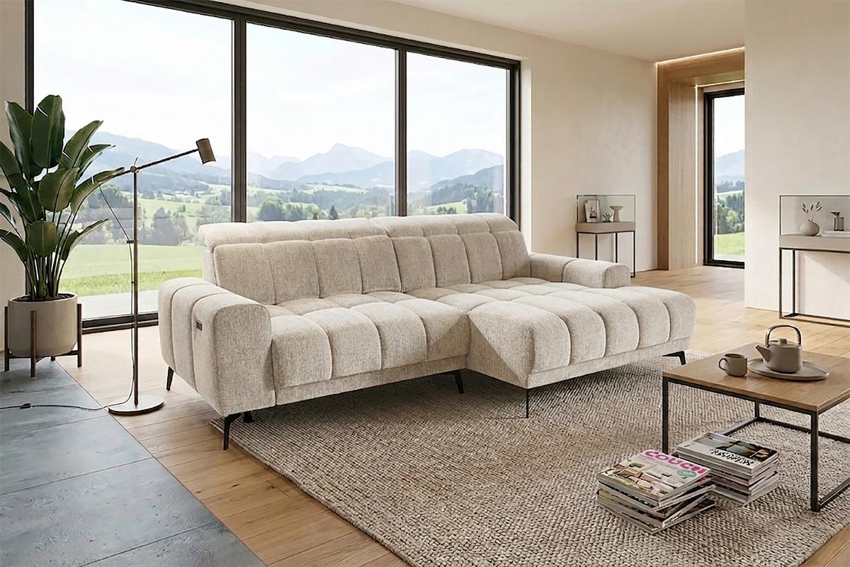 Coltar LAYA - galben muștar/crem, Modern, textil (250/155cm) - Premium Living