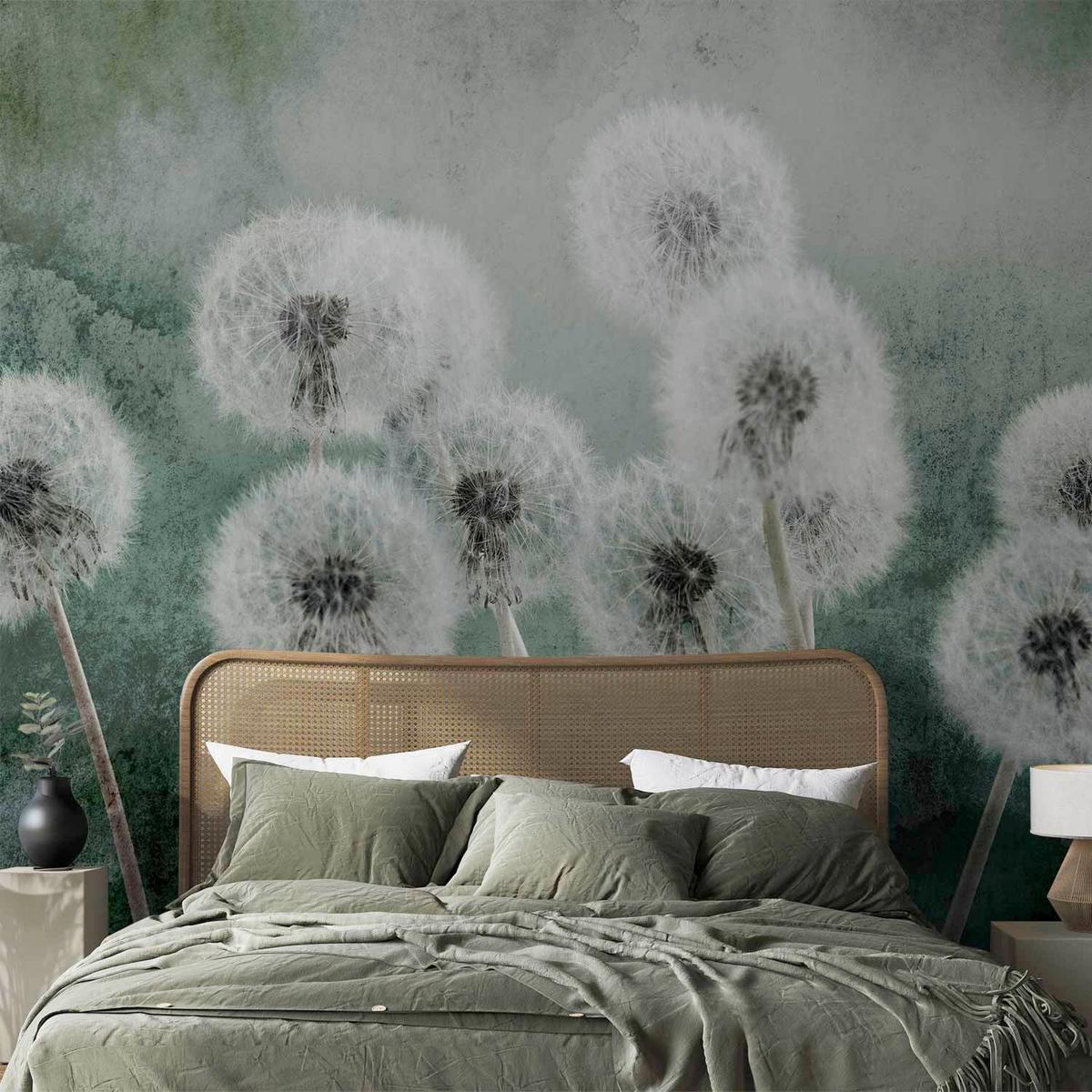 Fototapete Down Breeze Grau/Grün - Grau/Grün, LIFESTYLE, Textil (450/315cm) - artgeist