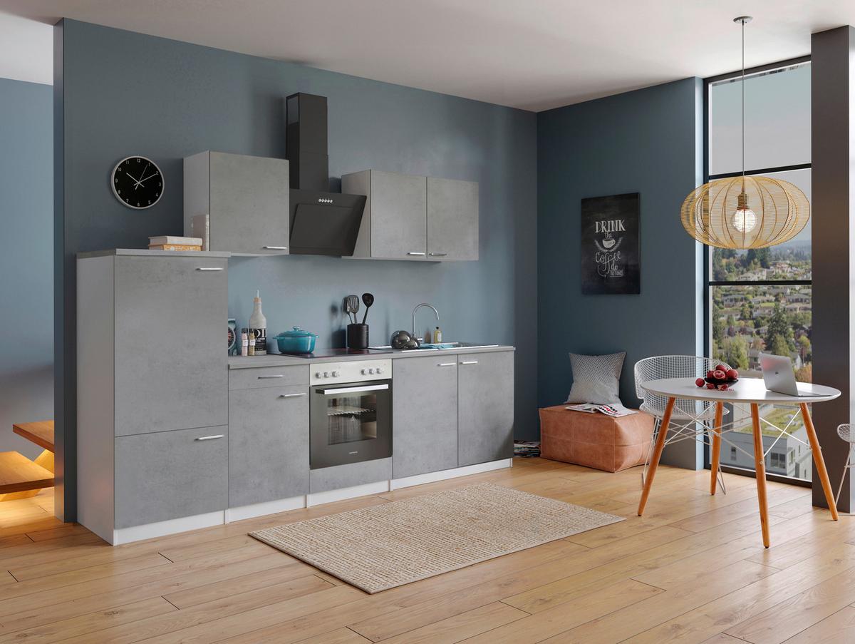 Kuhinjski Blok Z Aparati Malia, 270cm - barve nerjavečega jekla/siva, Basics, kovina/leseni material (270cm) - Respekta