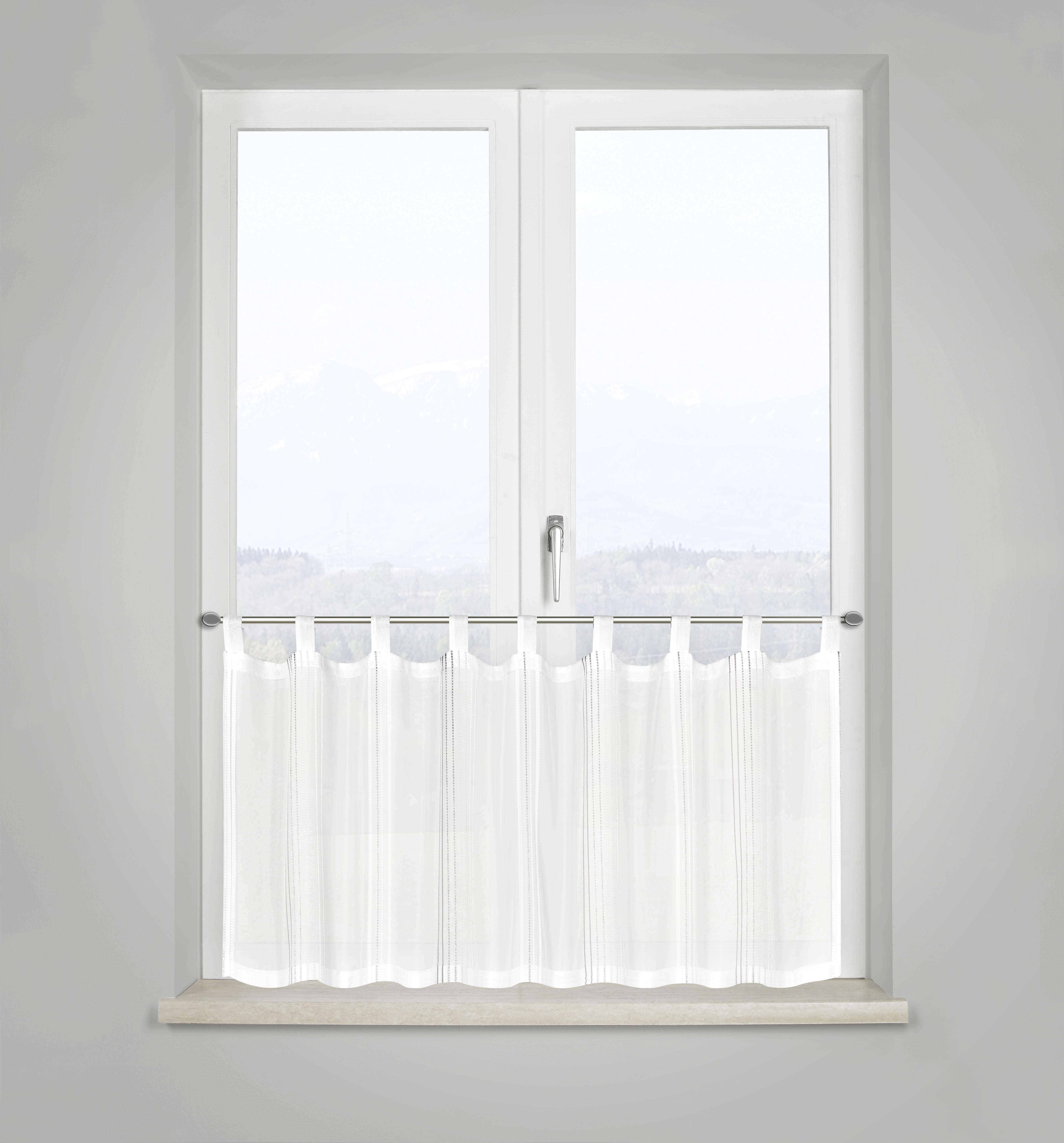 Kratka Zavjesa Louis - bijela/siva, Konventionell, tekstil (50/145cm) - Modern Living
