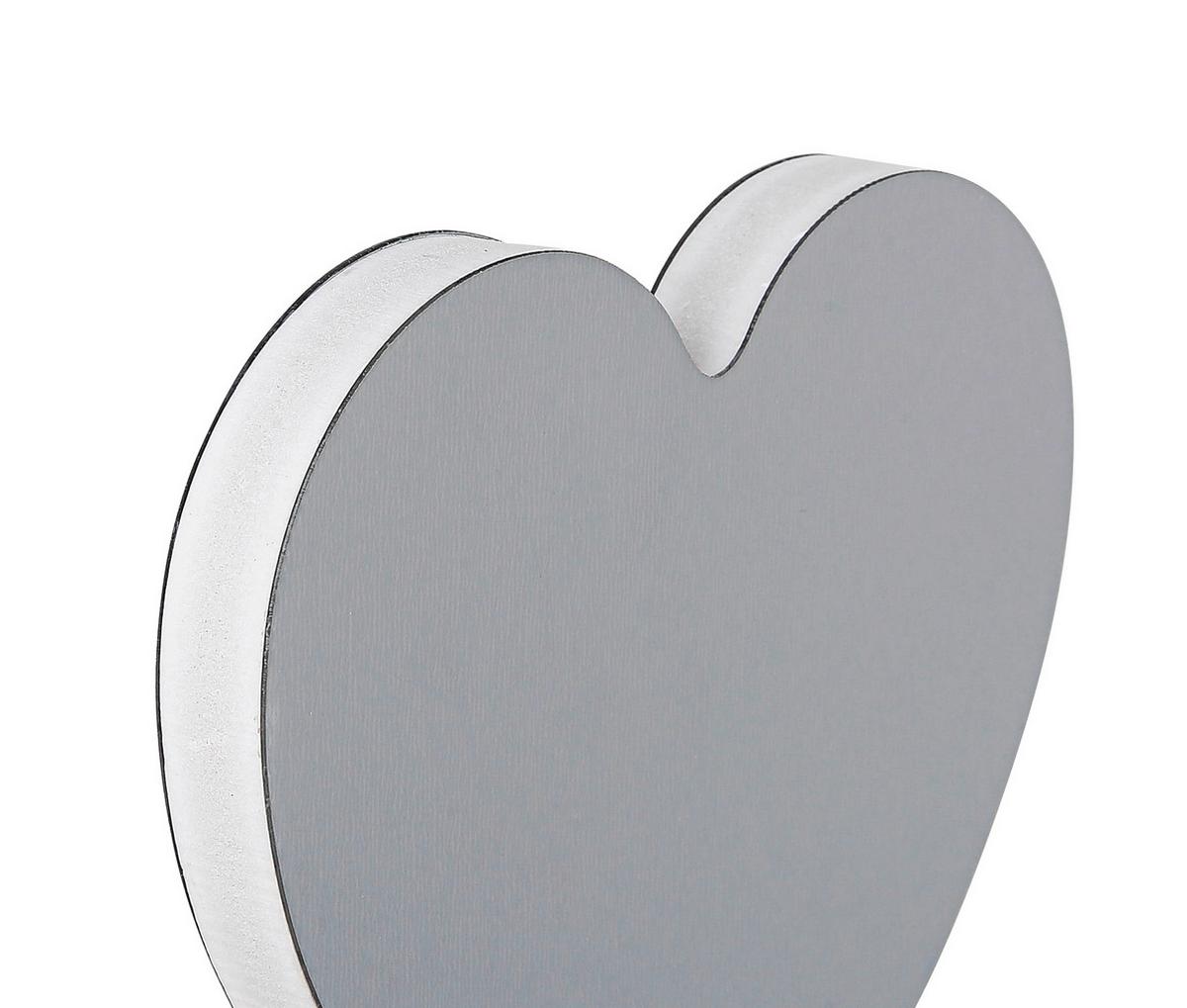 LED-Dekoleuchte Heartim Grau/Weiß max. 1 Watt - Transparent/Weiß, KONVENTIONELL, Kunststoff (4,6/14,5/17,9cm) - Mömax