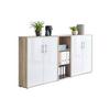 Aktenschrank Office Edition Sw Set 8 Sonoma Eiche/Weiß - Weiß Hochglanz/Sonoma Eiche, MODERN, Holzwerkstoff (213/114/33cm) - MID.YOU
