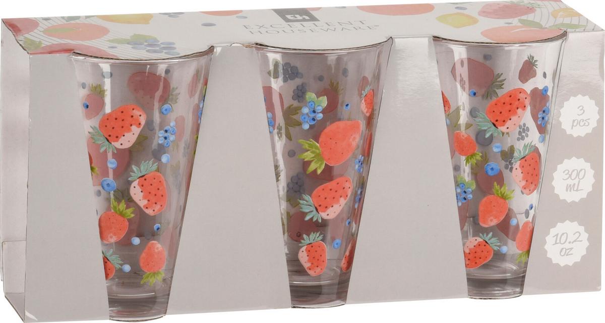 Pohárkészlet Fruitglass - Üveg (7,9/12,5cm)