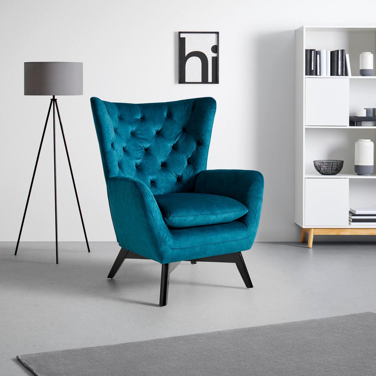 Fotel Vienna - olajkék, Modern, textil/fém (80/84/86cm) - Mömax
