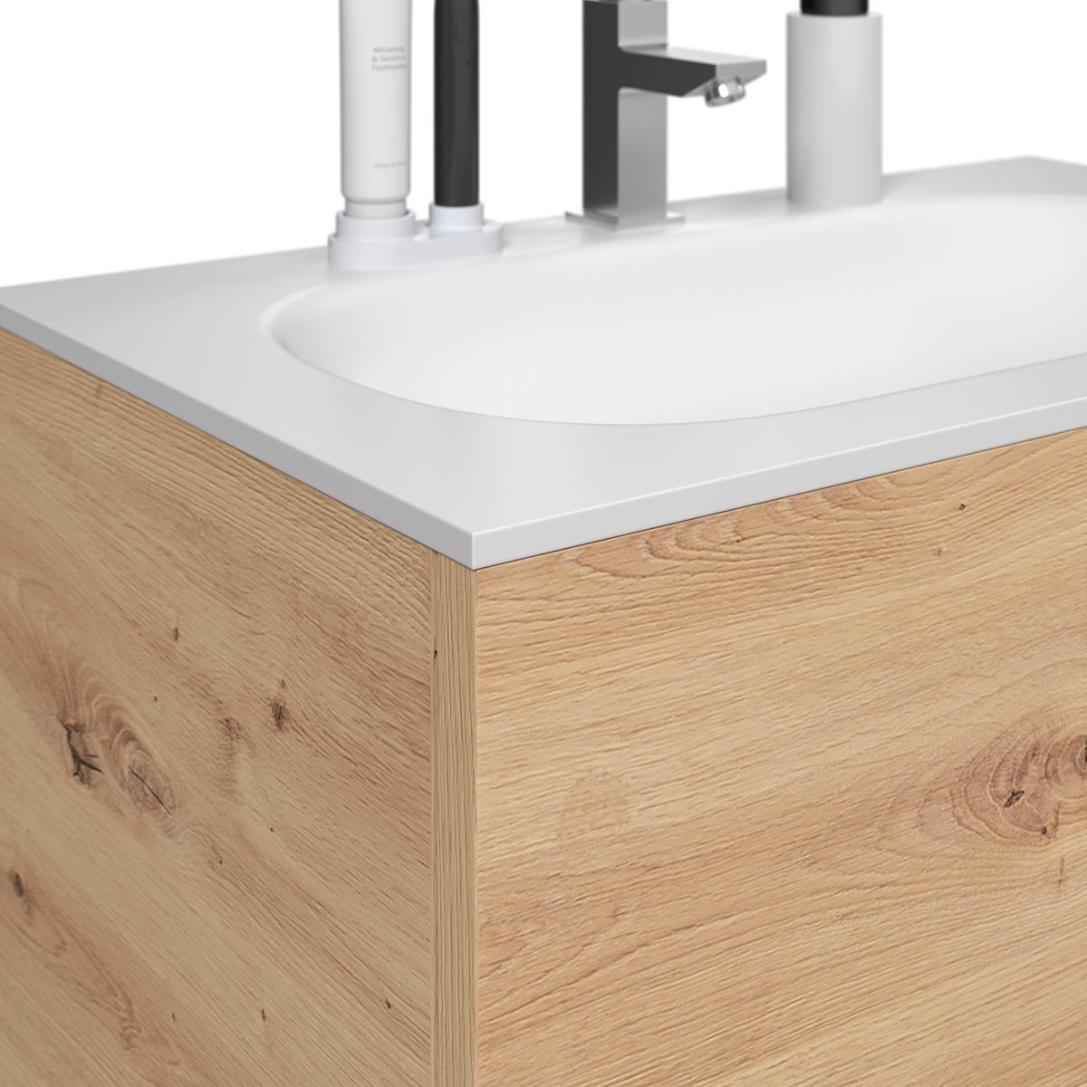 Bază pentru lavoar Avensis - culoare lemn stejar, Modern, material pe bază de lemn (75/53/45cm) - Luca Bessoni