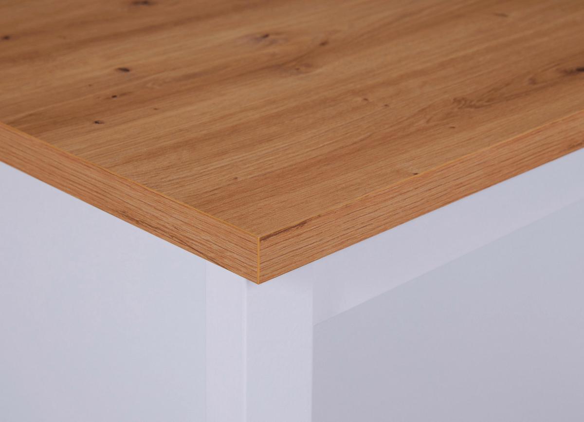 Kücheninsel Sicilia Weiß/Eiche Artisan - Weiß/Eiche Artisan, MODERN, Holzwerkstoff (124/91,5/75cm) - Mömax