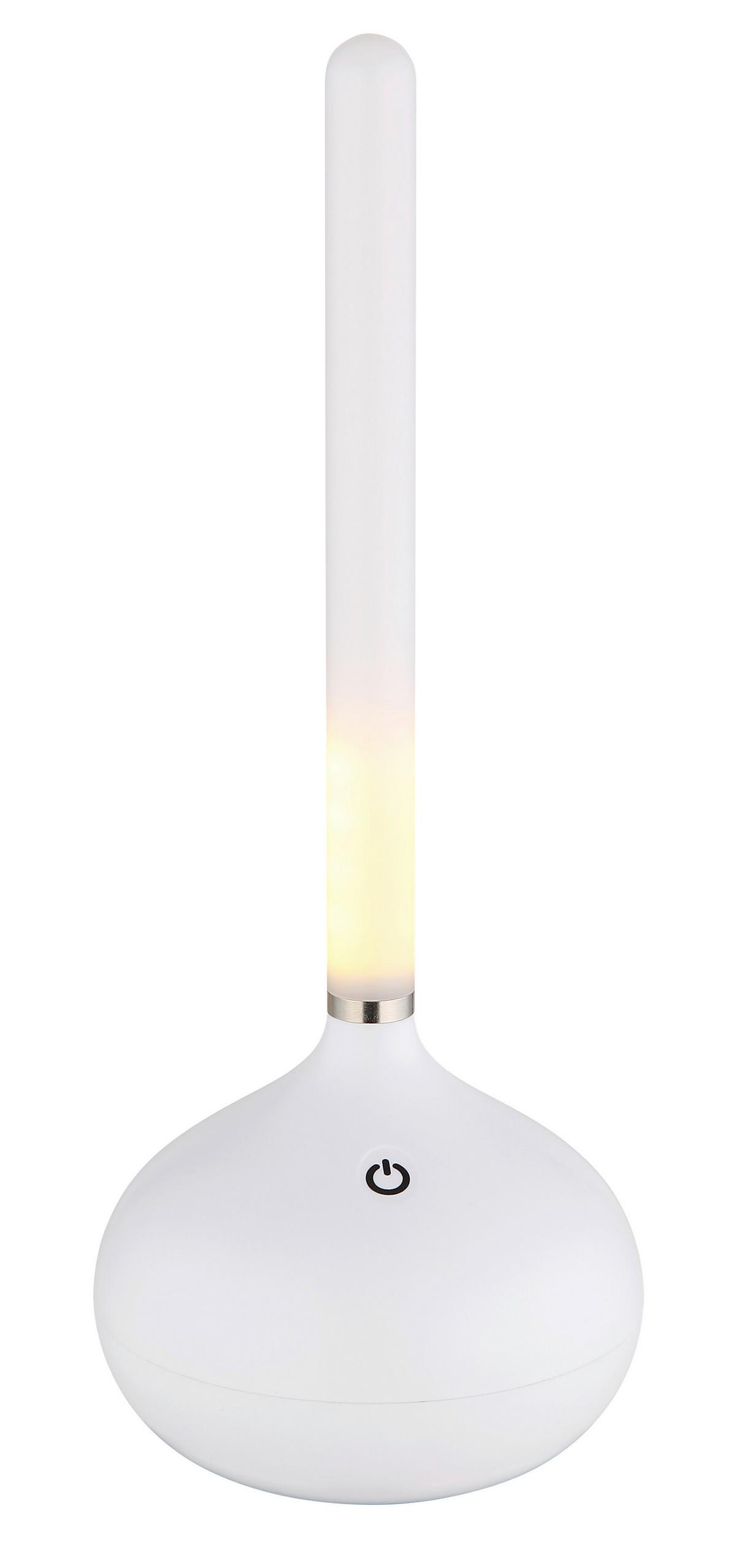Stolna Punjiva Svjetiljka Turner - bijela/crna, Design, plastika (9,6/24,3cm) - Globo