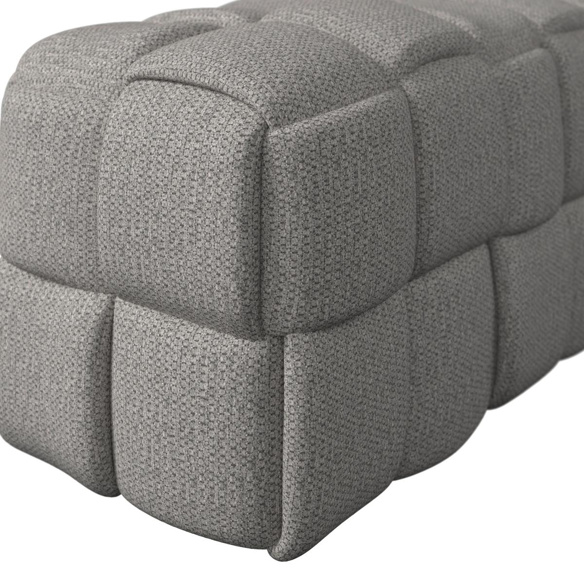 Bettbank Ella Bouclé Grau - Schwarz/Grau, MODERN, Holz/Kunststoff (110/45/45cm) - Bessagi Home