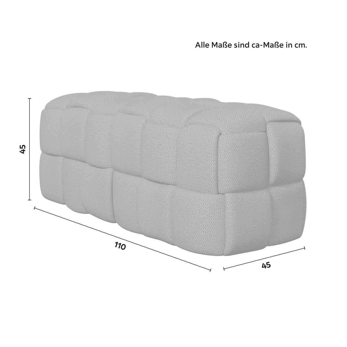 Bettbank Ella Bouclé Dunkelgrau - Dunkelgrau/Schwarz, MODERN, Holz/Kunststoff (110/45/45cm) - Bessagi Home