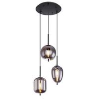 Viseča Svetilka 15345-3 - siva/črna, Design, kovina/steklo (46/120cm) - Globo