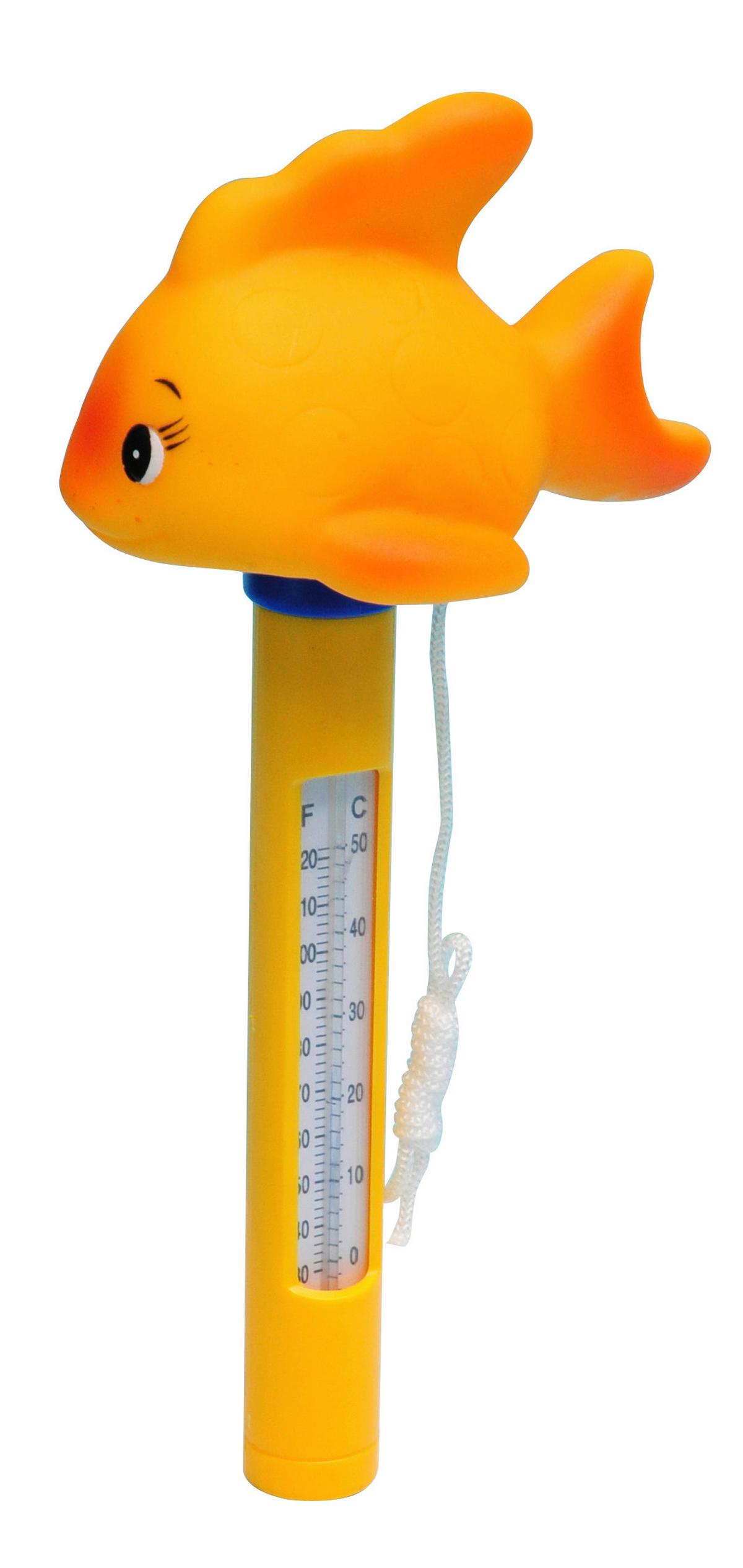 Fürdő Hőmérő Pooltrend Úszó Hőmérő - borostyánszínű/narancs, Basics, műanyag (11/20/7,5cm)