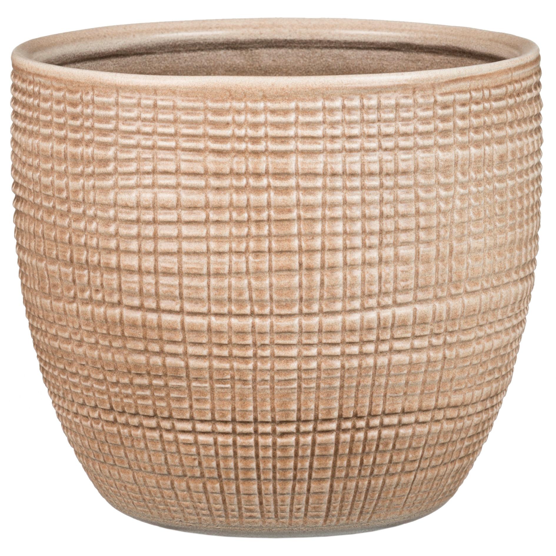 Kaspó Átm.: Kb. 19cm - világosbarna, kerámia (19cm)