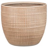 Kaspó Átm.: Kb. 16cm - világosbarna, kerámia (16cm)