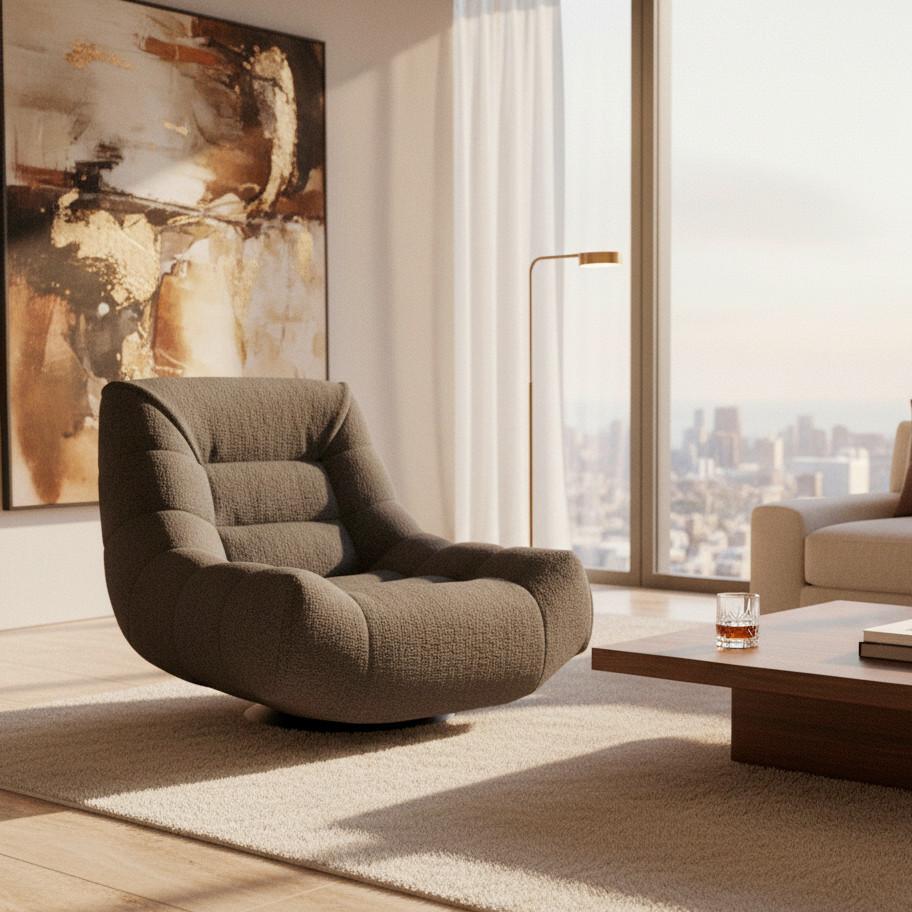 RELAXFÅTÖLJ LORENA - svart, Modern, metall/textil (101/83/95cm) - Bessagi Home