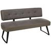 Sitzbank Storm in Braun ca. 180cm - Schwarz/Braun, MODERN, Textil/Metall (180/83/50cm) - Premium Living