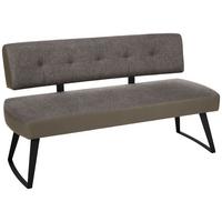 banc Storm in Braun ca. 160cm - noir/marron, Modern, métal/textile (160cm) - Premium Living