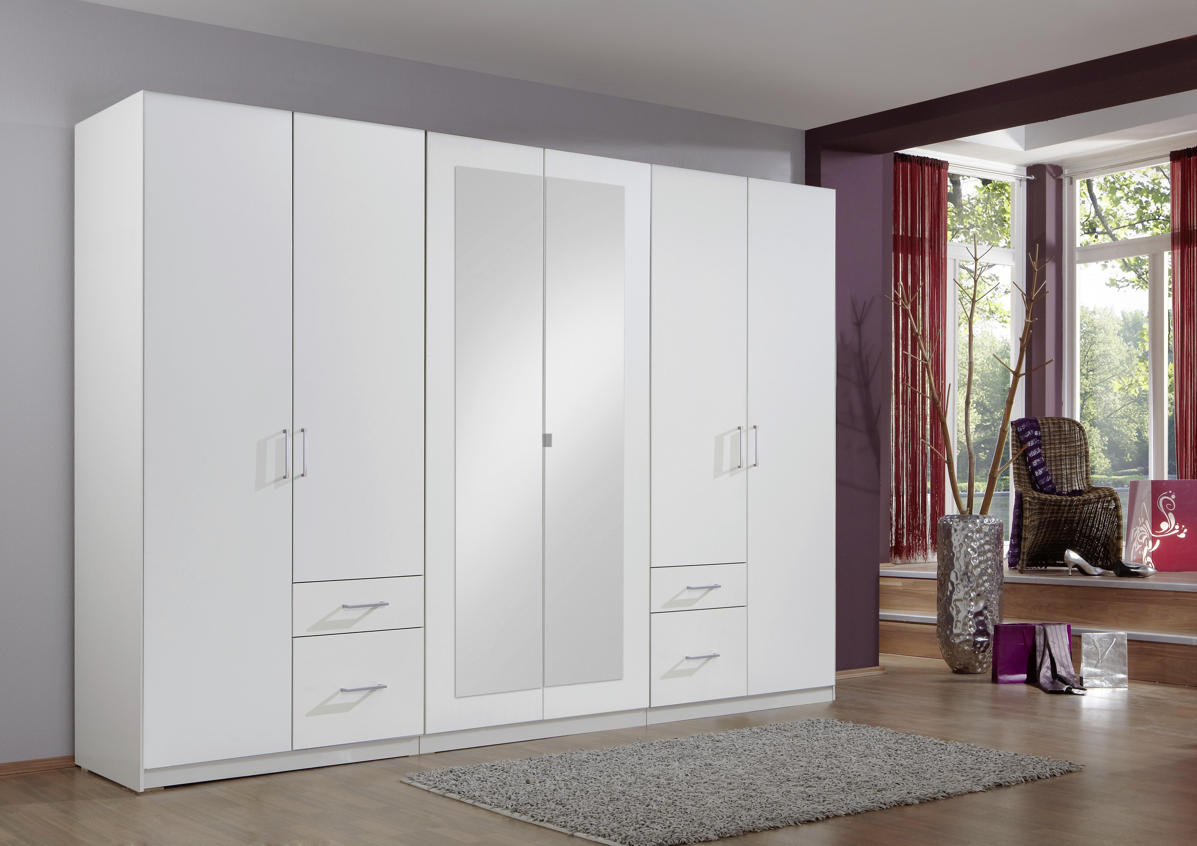 Ormar S Klasičnm Vratima Freiburg - bijela/srebrne boje, Design, staklo/drvni materijal (270/210/58cm) - Modern Living