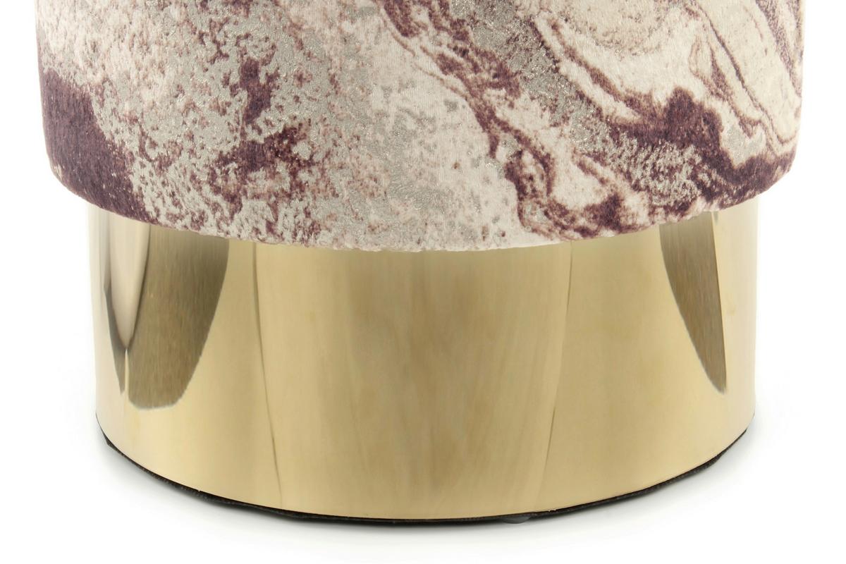 HOCKER GIPSY 325 - Goldfarben/Bronzefarben, Design, Textil/Metall (35/46/35cm) - Kayoom