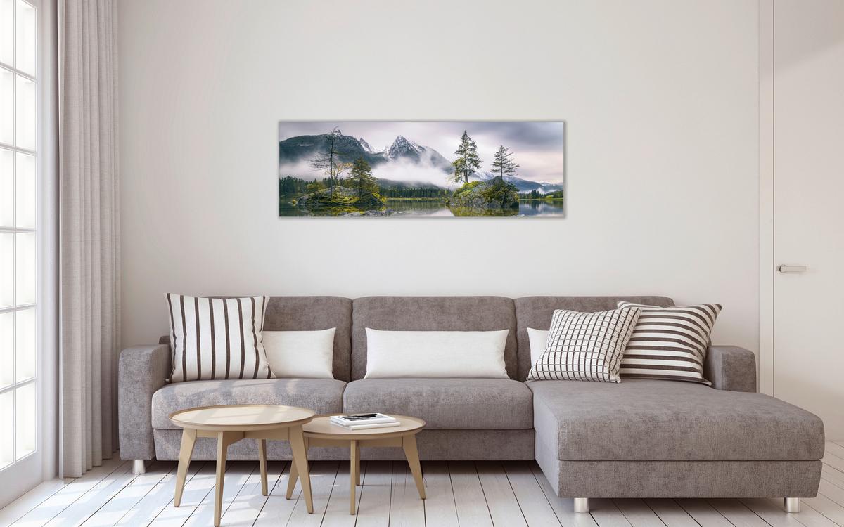 Keilrahmenbild Marcus Hellgrau ca. 150x50cm - Hellgrau, Basics, Holz (150 cm/50 cm/3 cmcm) - Mömax