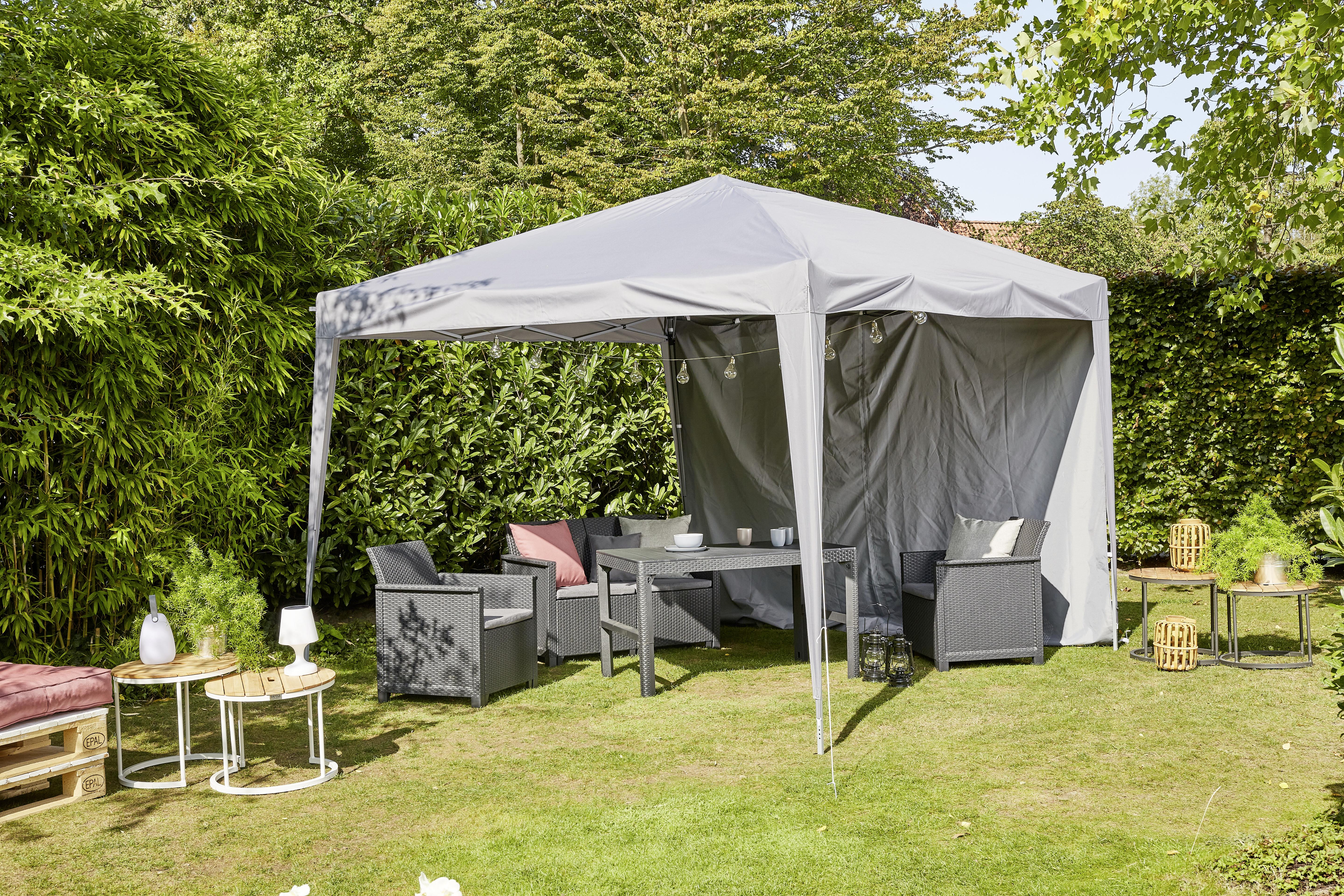 Pavillon Starter BHT 3x2,6x3 m mit Tragetasche - Grau, KONVENTIONELL, Textil (300/260/300cm) - Siena Garden