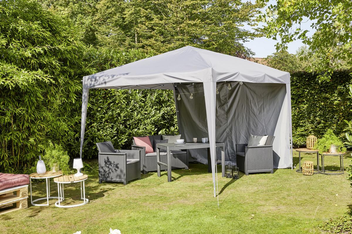 Pavillon Starter BHT 3x2,6x3 m mit Tragetasche - Grau, KONVENTIONELL, Textil (300/260/300cm) - Siena Garden