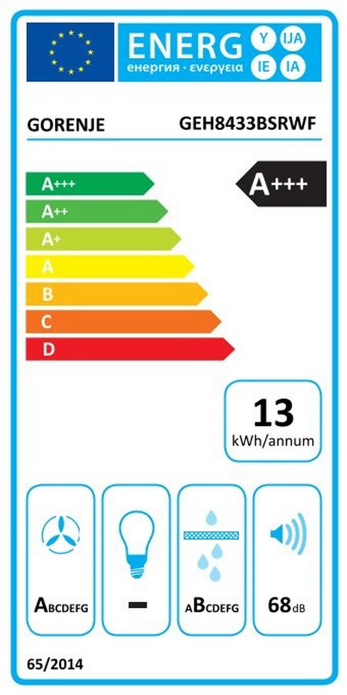 Kochfeld-Dunstabzug-Kombi GEH8433BSRWF - Schwarz, MODERN, Glas (83/23,3/52cm) - Gorenje