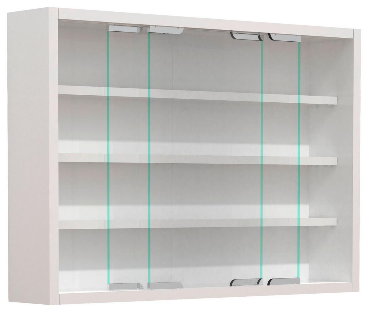 Viseča Vitrina Agisa M, Bela - srebrne barve/bela, Moderno, steklo/leseni material (57/40/10cm) - MID.YOU