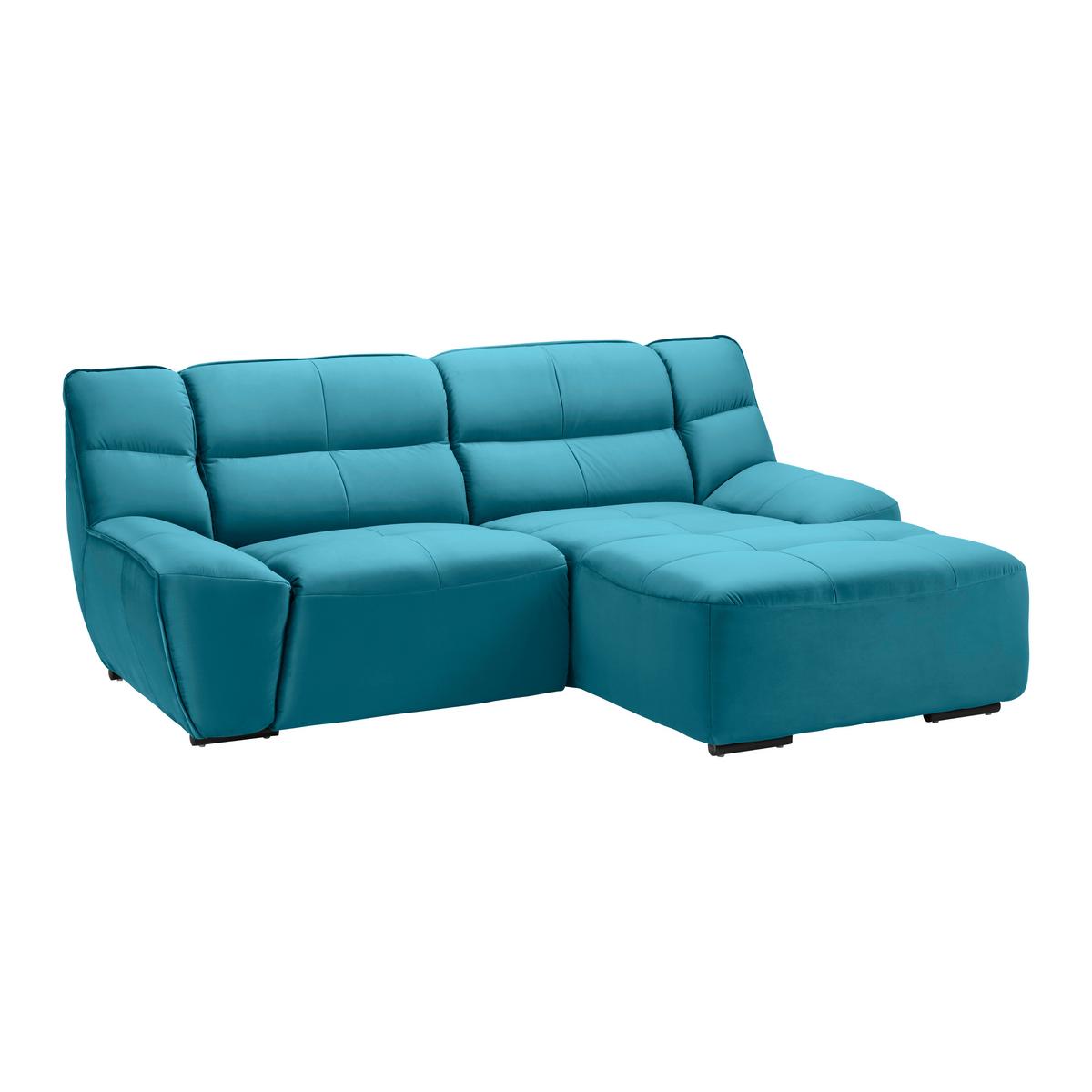 canapé d'angle Türkis Samt - Türkis, Modern, Textil/Metall (220/88/165cm) - Bessagi Home