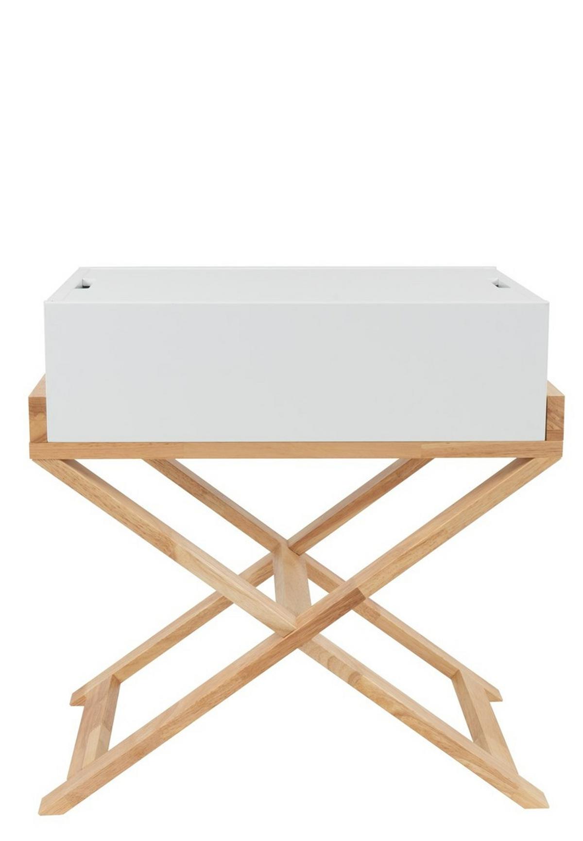 BEISTELLTISCH VALERIE 400 WEIß / NATURAL - Weiss, Design, Holz/Holzwerkstoff (56/58/34cm) - Kayoom