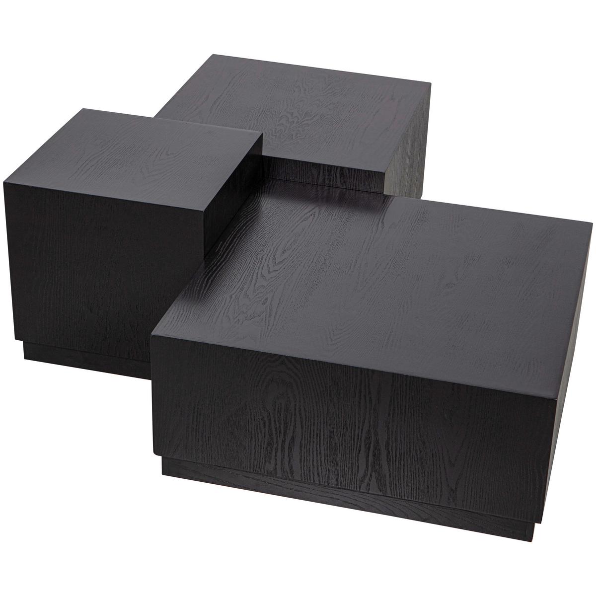 Beistelltisch PIM 3-tlg. Schwarz - Schwarz, Design, Holzwerkstoff - Livetastic