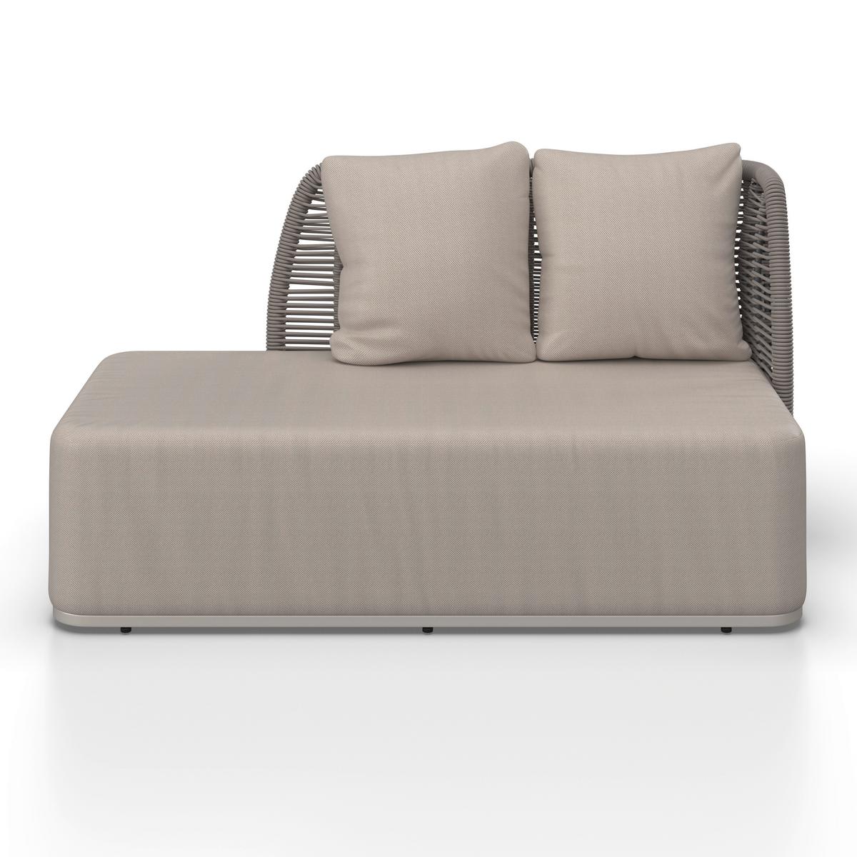 Gartenlounge Marino Hellgrau Textil/Metall - Dunkelgrau/Hellgrau, Modern, Kunststoff/Textil (153/81/76cm) - Bessagi Garden