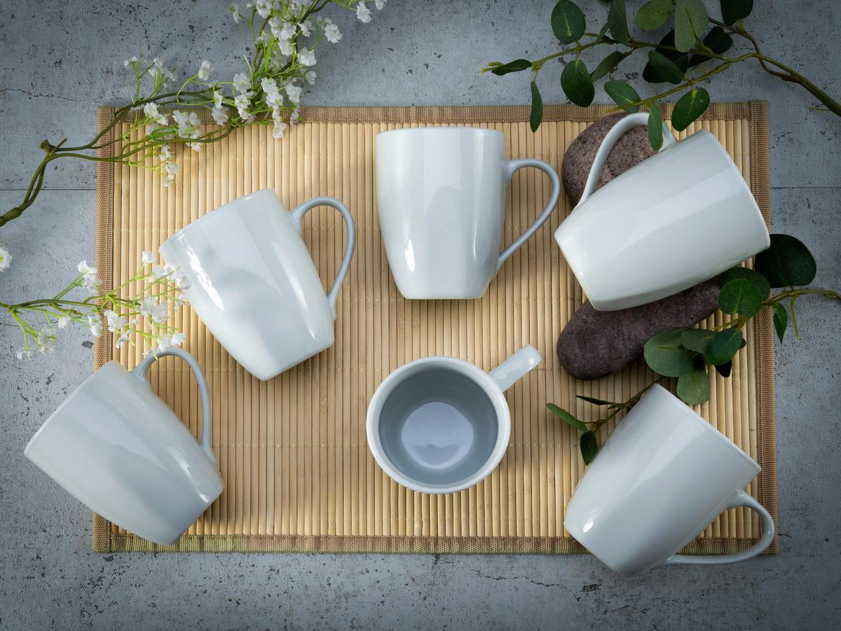 Kaffeebecherset Weiß, 6-teilig - Weiß, Basics, Keramik (30,5/21/16cm) - Creatable