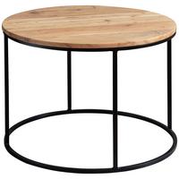 Klubska Miza Couchtisch - črna/barve akacije, Moderno, kovina/les (60/60/43cm) - MID.YOU