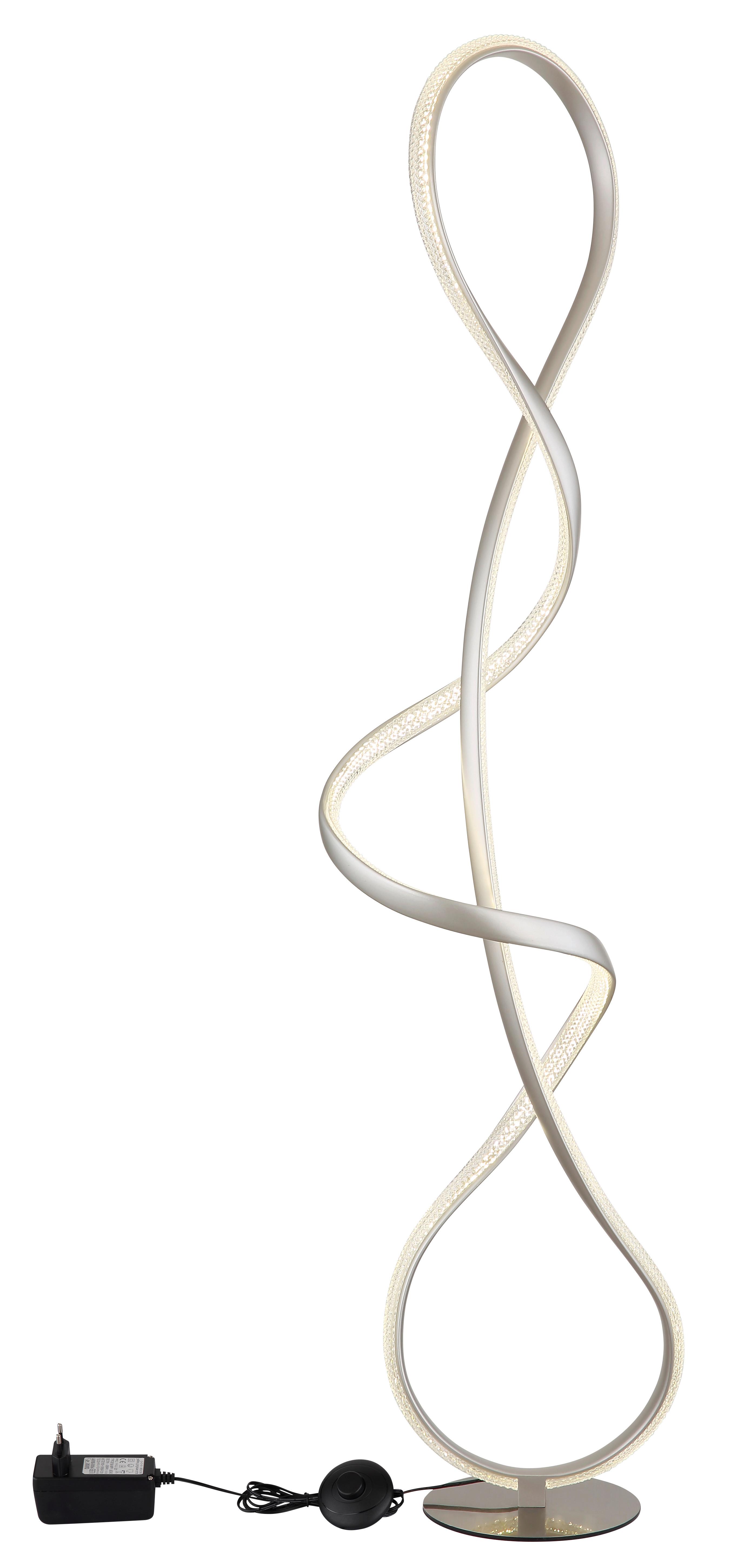 LED-STEHLEUCHTE 67341SN SWIRL - Klar/Schwarz, Design, Kunststoff/Metall (26/20/132,5cm) - Globo