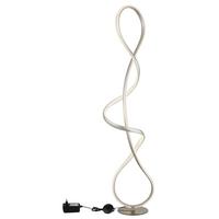 Led Podna Svjetiljka Swirl - boje nikla/prozirno, Design, metal/plastika (26/20/132,5cm) - Globo