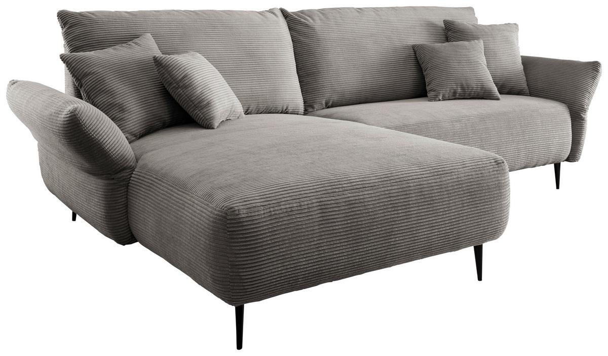 Sedežna Garnitura Vanilla, Sivorjava - črna/sivorjava, Design, kovina/tekstil (178/264-302cm) - Modern Living