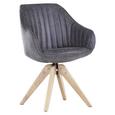 Stol CHILL - temno siva/hrast, tekstil/les (60/83/50/65cm) - Modern Living Stol CHILL - temno siva/hrast, tekstil/les (60/83/50/65cm) - Modern Living