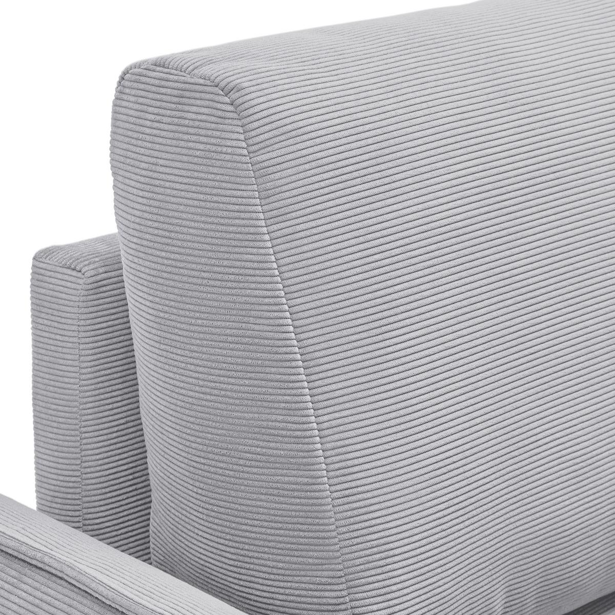 Trosjed Custom - siva/prirodne boje, Moderno, tekstil/drvo (183/85/92cm) - Mömax