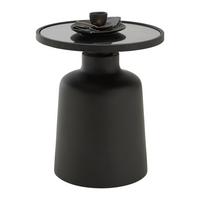 Kisasztal Jaro - fekete, Modern, Üveg/fém (47/48cm) - Premium Living