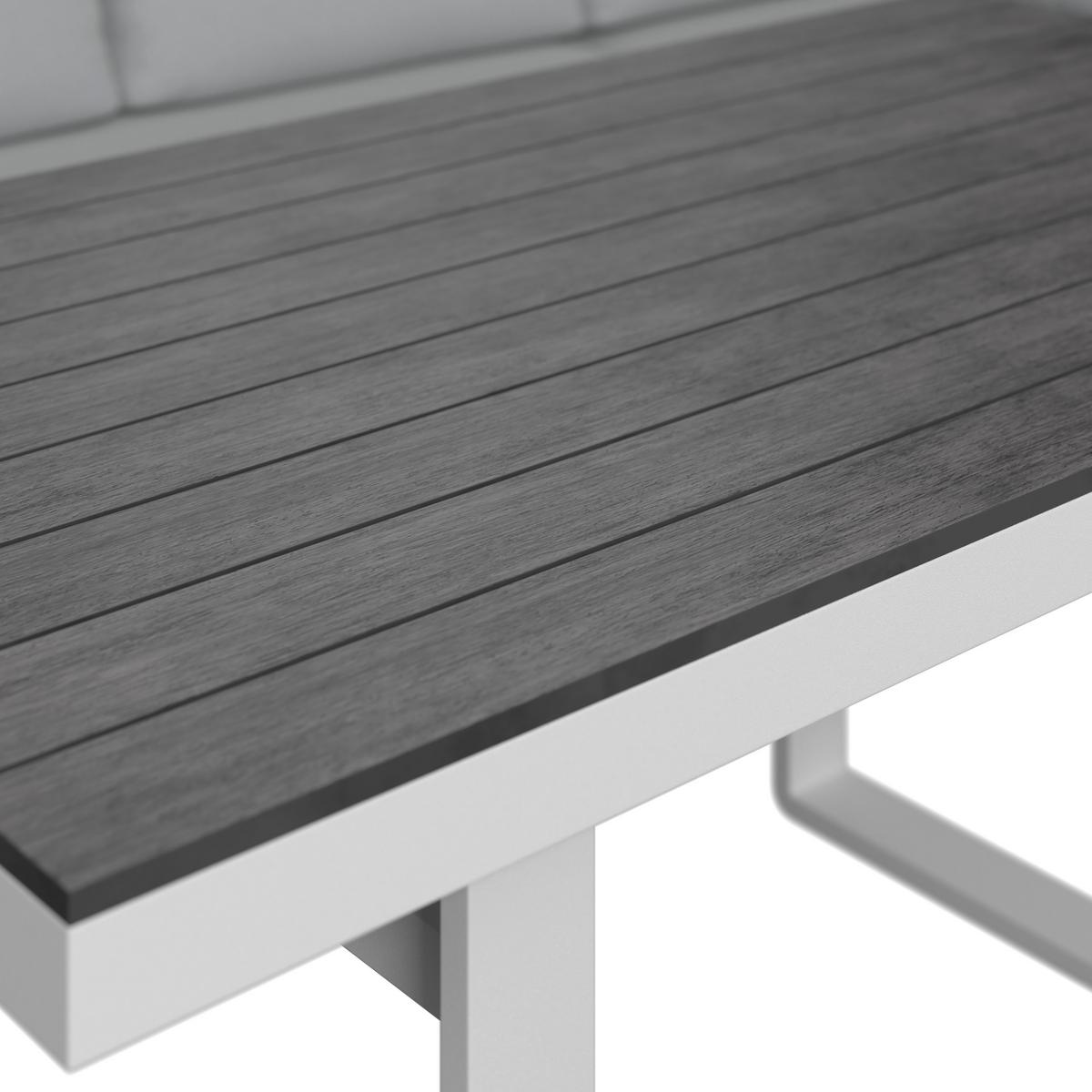 Dining-Loungeset Leandra Hellg Outdoorstoff/Metall/Polywood - Dunkelgrau/Hellgrau, MODERN, Kunststoff/Textil - Bessagi Garden