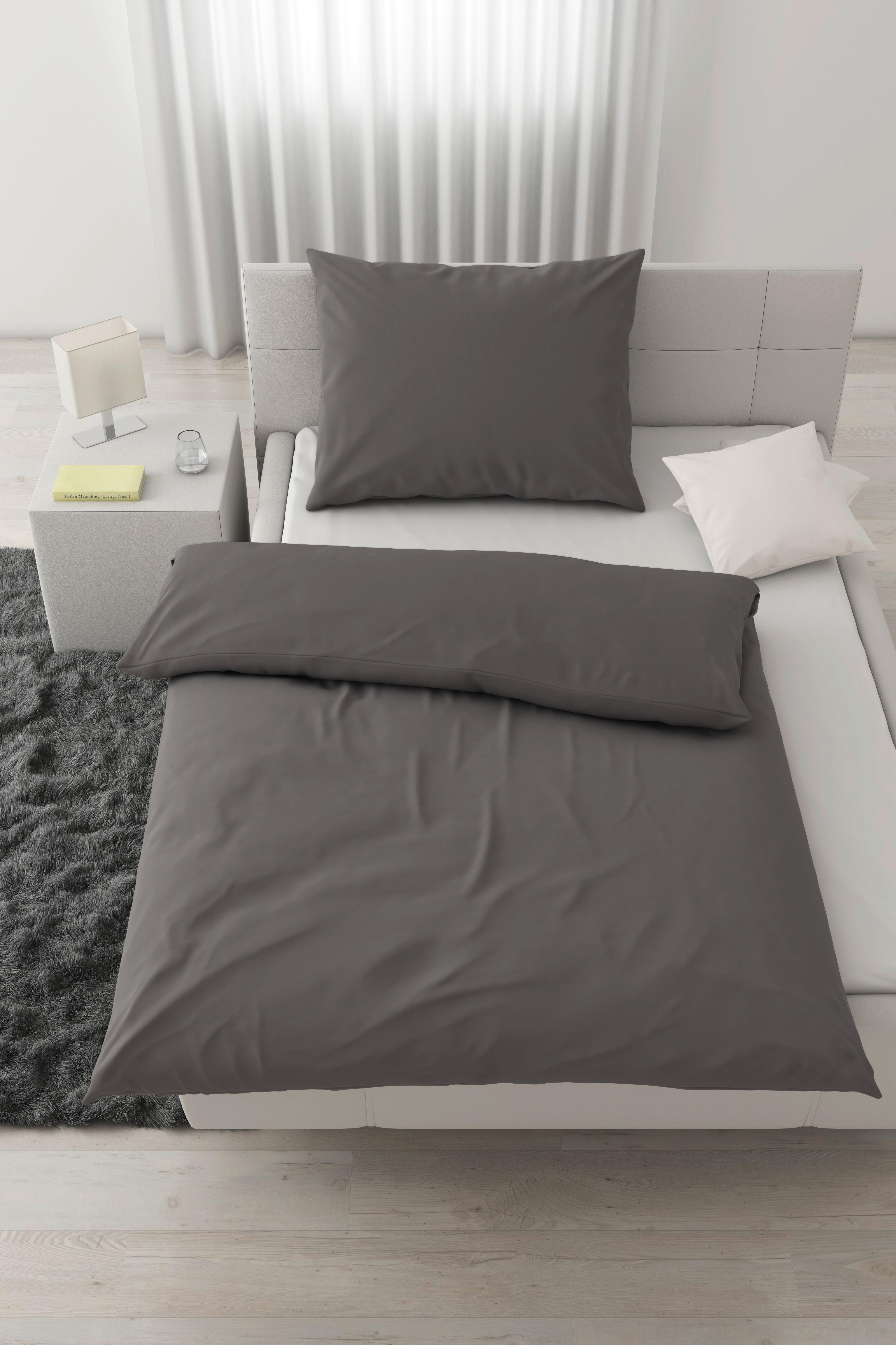 Bettwäsche Iris in Grau ca. 140x200cm - Grau, MODERN, Textil (140/200cm) - Modern Living